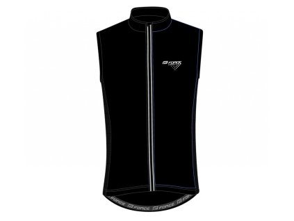 FORCE VISION cyklistická vesta, neprefúkavá, čierna