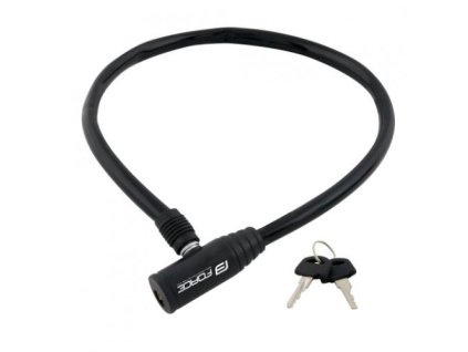 FORCE zámok ECO kľúčový, bez držiaka, 70cm / 8mm, čierny