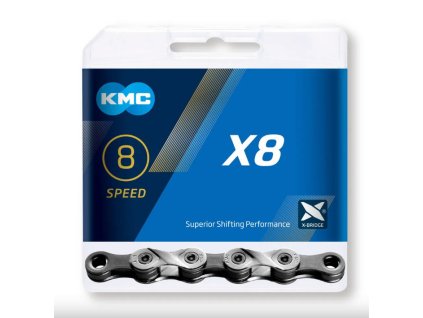 KMC Reťaz X 8 strieborno-šedá 114 článkov, X-8-93 vrátane spojky