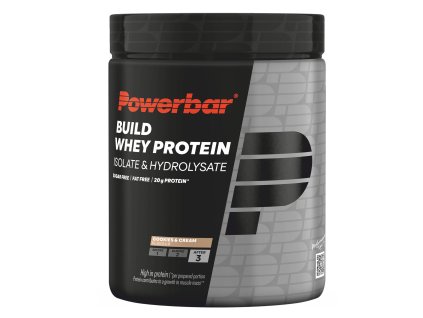 PowerBar Build Whey Protein Isolate & Hydrolysate prášok, sušienky smotana