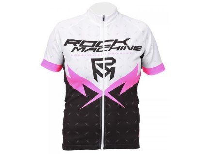 RM cyklistický dres flash dámsky, čierno-biely