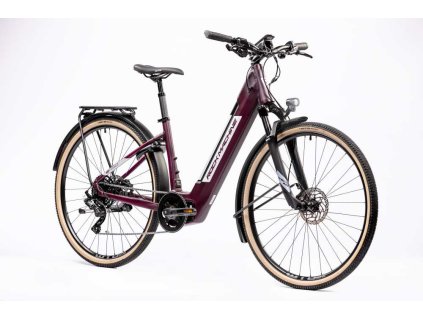Rock Machine Crossride INT e450 Lady Touring, Matte Crimson-Silver