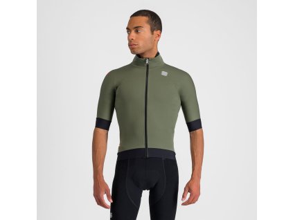Sportful FIANDRE PRO cyklistická bunda s kr. rukávom, kaki