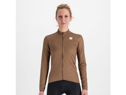 Sportful CHECKMATE THERMAL dámsky dres kožený/antracitový/červený grepfruit