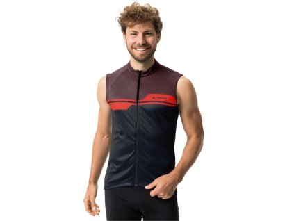 Vaude cyklistický dres bez rukávov Posta, dark oak, pánsky
