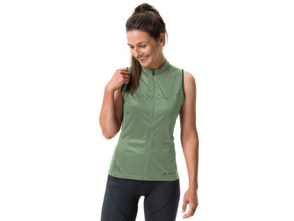 Vaude cyklistický dres bez rukávov Posta, willow green, dámsky