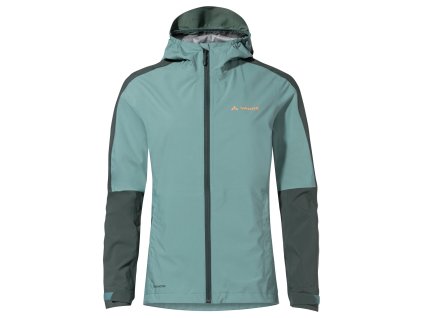 Vaude Moab Rain Jacket II cyklistická bunda, dámska, šedo-modrá/zelená
