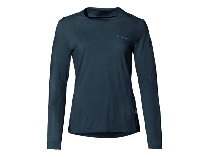 Vaude vlnené tričko Yaras LS WOOL, dámske, dark sea
