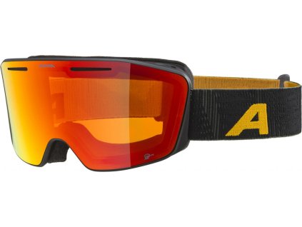 ALPINA Lyžiarske okuliare NENDAZ čierno-žlté Q-LITE červené