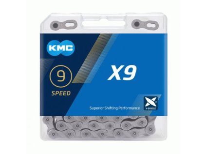 KMC Reťaz X 9 šedá 114 článkov, 6,6 mm, 27 rýchlostí