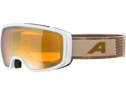 ALPINA BIVIO Q-LITE lyžiarske okuliare, biela-hnedá matná, zlatá