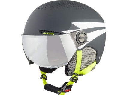 ALPINA ZUPO VISOR lyžiarska prilba charcoal neónová
