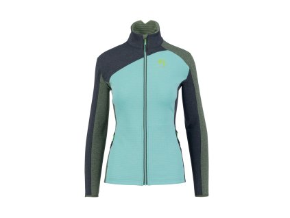 Karpos FEDERA FULL-ZIP dámska flíska Aqua Ski/Black Sand/Thyme