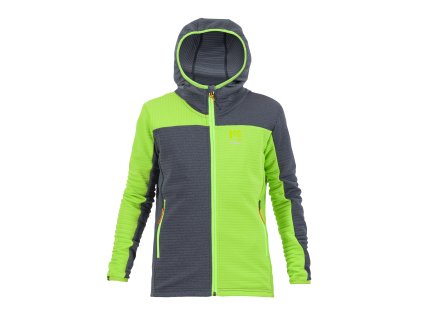 Karpos NUVOLAU KID mikina so zipsom Jasmine Green/Ombre Blue (Veľkosť 8Y)