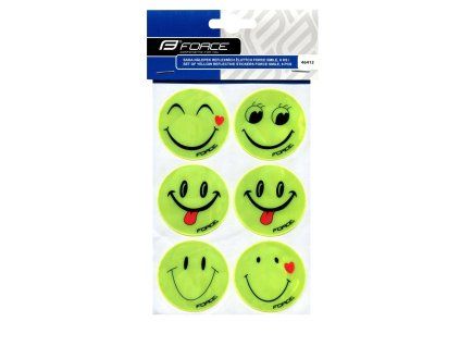 FORCE nálepky sada SMILE, žlté 6 ks