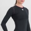 200292 9 sportful midweight damske tricko dlhy rukav cierne