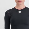 200292 10 sportful midweight damske tricko dlhy rukav cierne