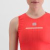 200604 10 sportful pro baselayer damske tricko bez rukavov cervene