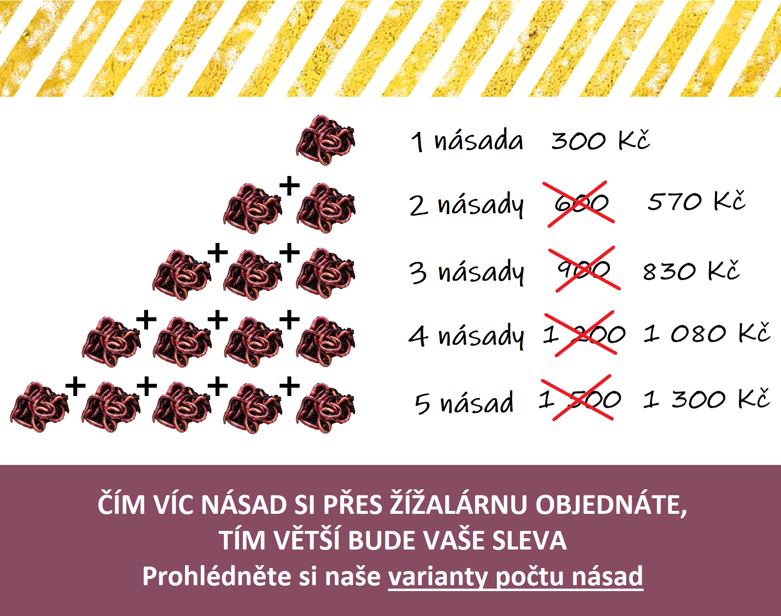 Akční baner Žížaly - množstevní sleva