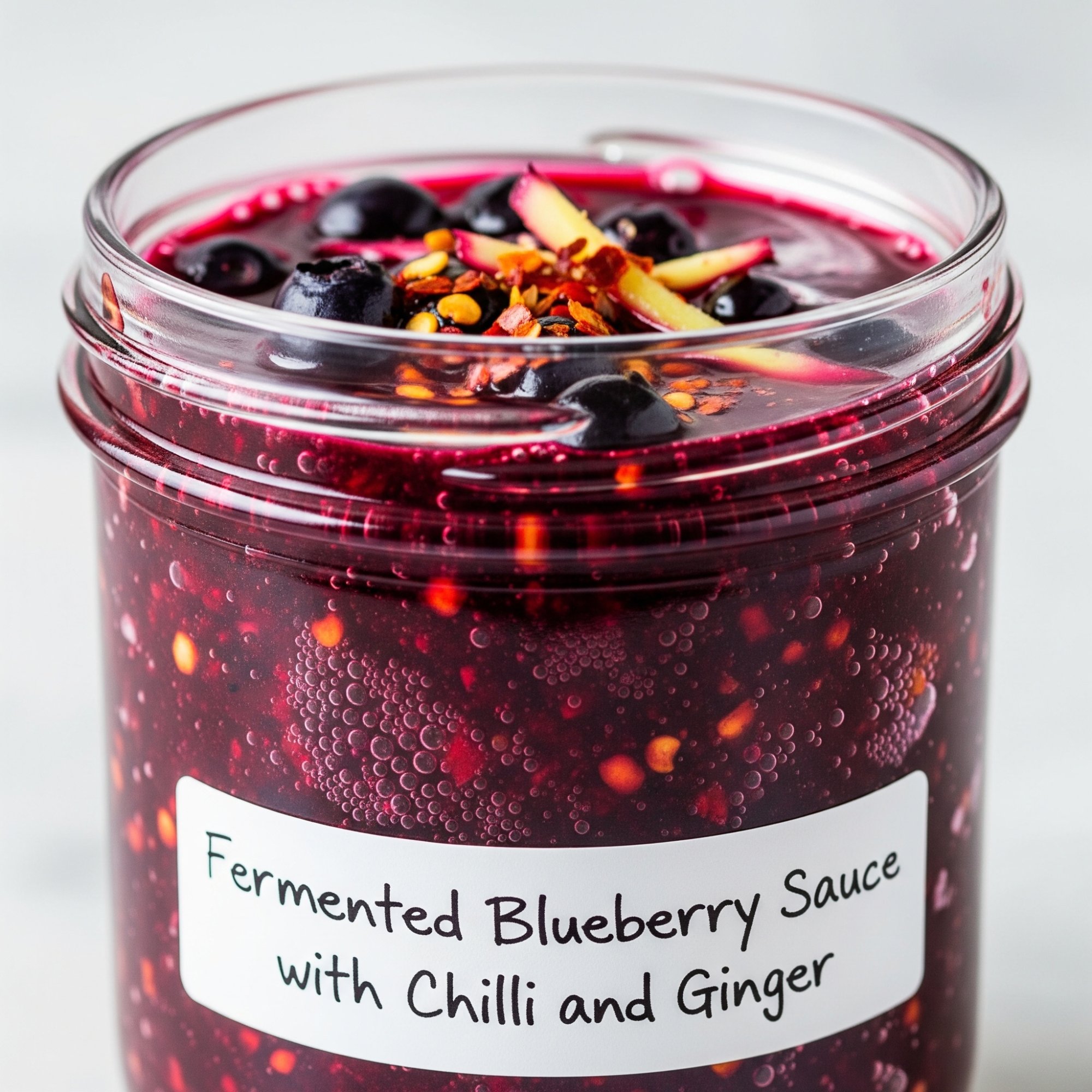 Fermentovaná borůvková omáčka s chilli a zázvorem