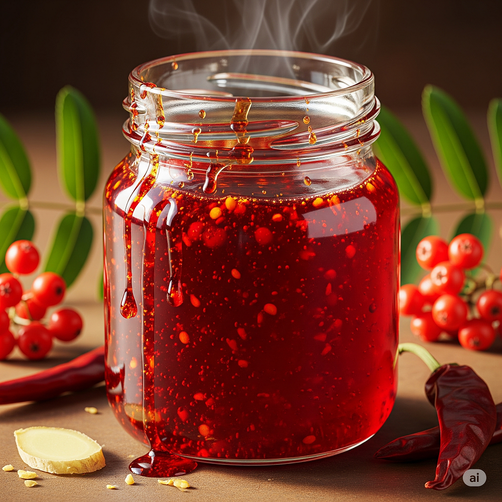 Jeřabinový sirup s chilli a zázvorem