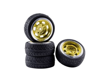 reely 110 silnicni model kompletni kola racing retro zlata metaliza 4 ks