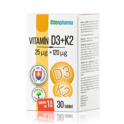 Vitamín D3 + K2 (Balenie 30 tabliet)