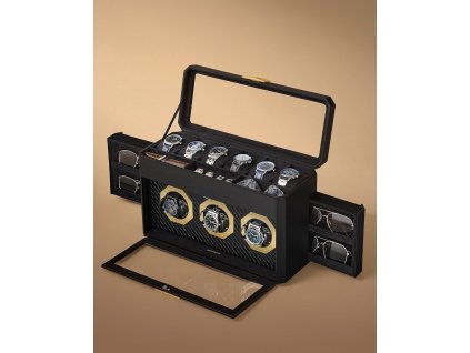 SONGMICS HOME Ronne – Box na 9 hodiniek, čierny