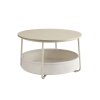 couchtisch rund mit korb aus stoff naturbeigecremeweis