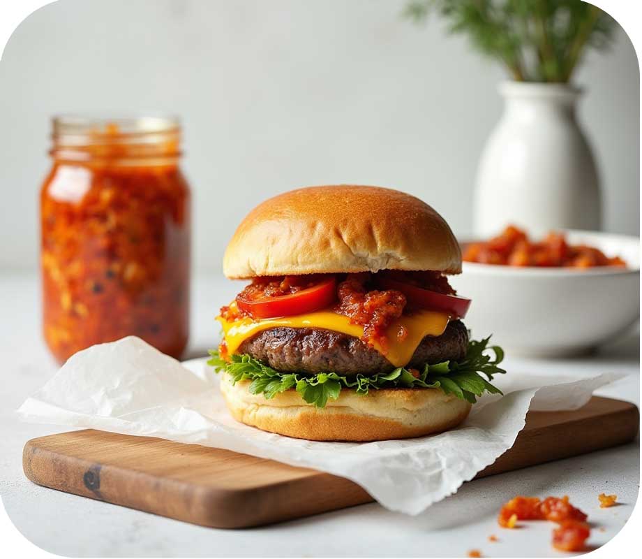 Korean burger s kimči