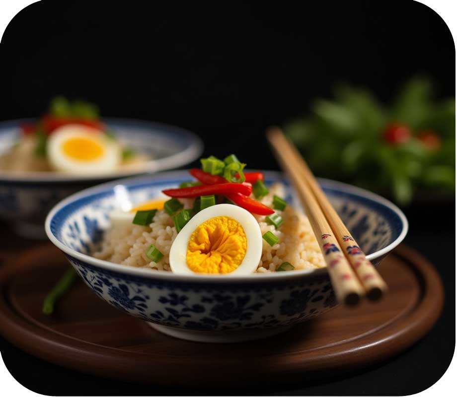 Korean eggs s rýží a tradičním kimči