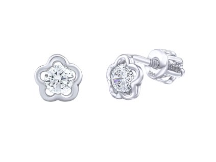 29304 silvego zlate nausnice pecky kvetinky sabine s cirymi brilliance zirconia damske i detske silvegob70402bdgw