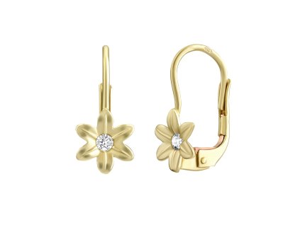 29265 zlate nausnice kvetinky silvego s prirodnim topazem swarovski gemstones silvego70371w