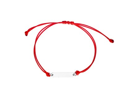 cerveny textilni naramek s destickou 097172 or