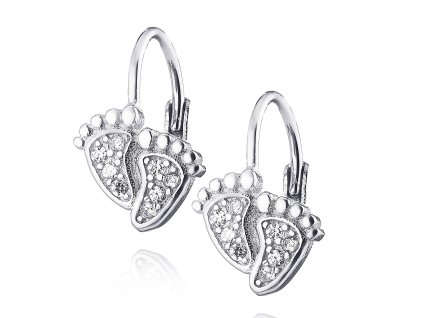 stribrne divci nausnice stopy 087995 or x