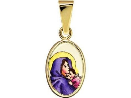 Dětský přívěsek - madonka s dítětem, žluté nebo bílé zlato