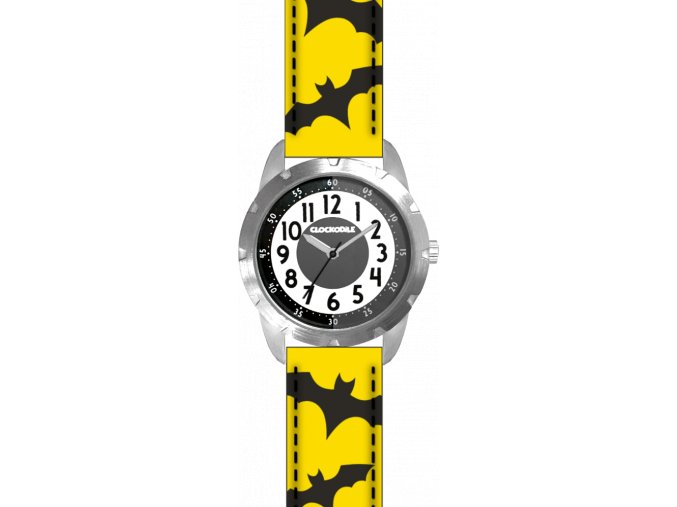 Svítící chlapecké hodinky žluto-černé SUPERHERO CLOCKODILE