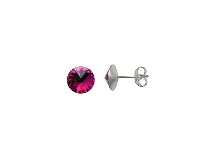 ocelove nausnice crystals from swarovskir 6mm fuchsia 064910 pd