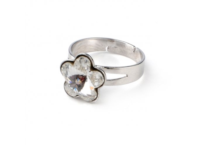 Dětský prsten s krystalem Swarovski - kytička čirá 10 mm