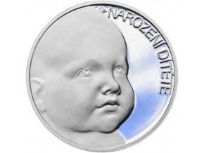 Stříbrný medailon k narození dítěte 2023