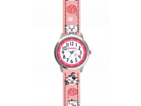 Dívčí hodinky růžové s kočičkami CLOCKODILE