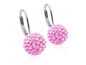 Dívčí stříbrné náušnice s krystaly Crystals from Swarovski® Light Rose