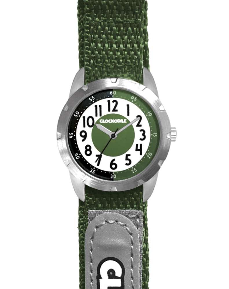 Chlapecké hodinky na suchý zip reflexní zelené CLOCKODILE REFLEX