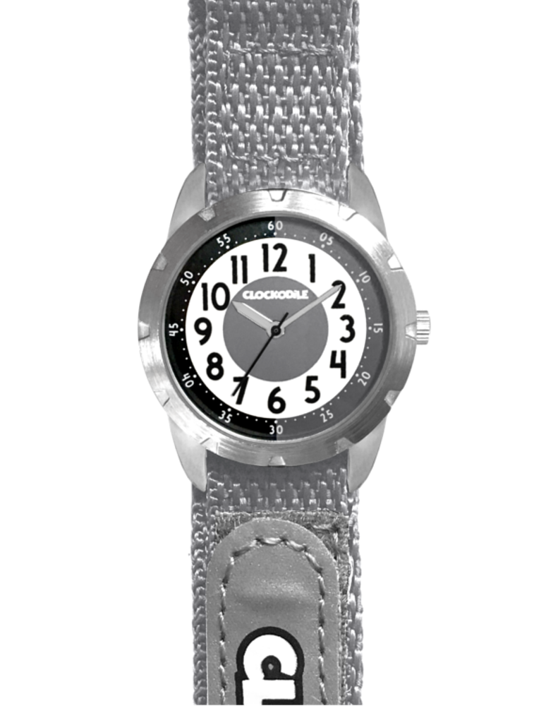 Chlapecké hodinky na suchý zip reflexní šedé CLOCKODILE REFLEX