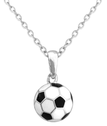 Dětský stříbrný náhrdelník s fotbalovým míčem