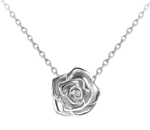 Dětský stříbrný náhrdelník s růžičkou