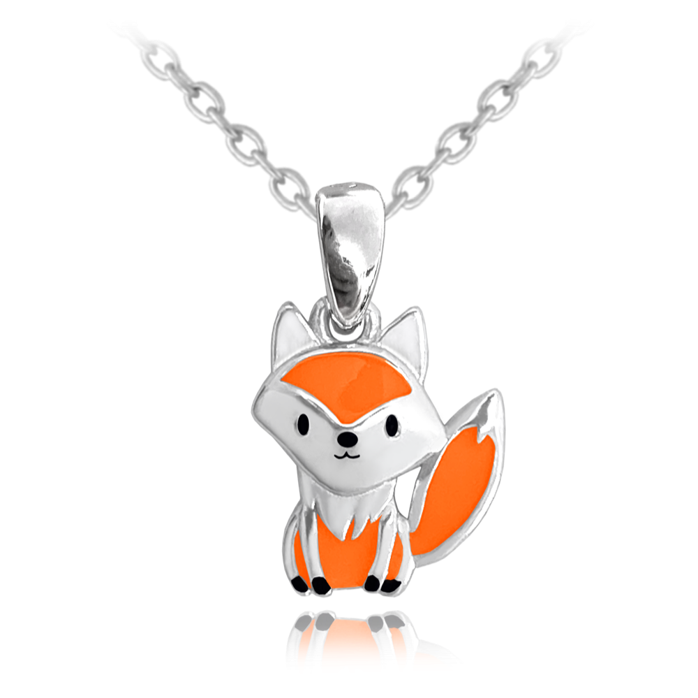 Dětský stříbrný náhrdelník s liškou