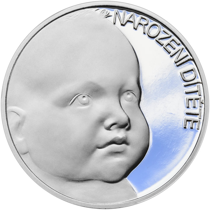 Pražská mincovna Stříbrný medailon k narození dítěte 2023