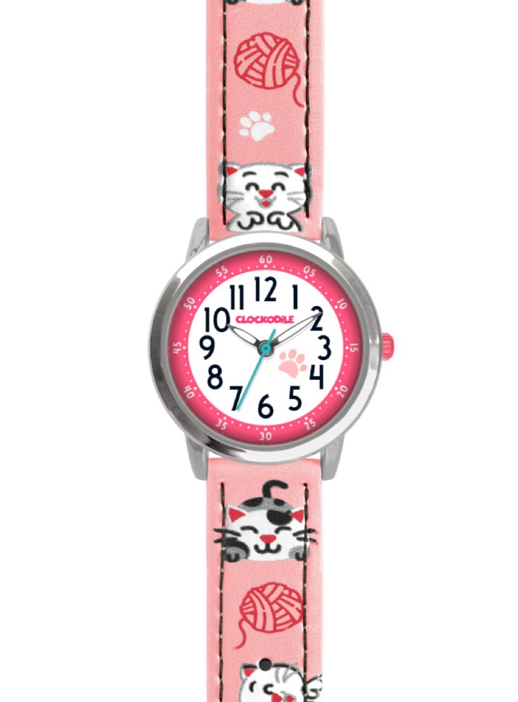 CLOCKODILE Růžové dívčí hodinky kočky CWG5141