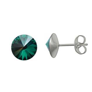 Šperky4U Ocelové náušnice s krystaly Swarovski - Emerald